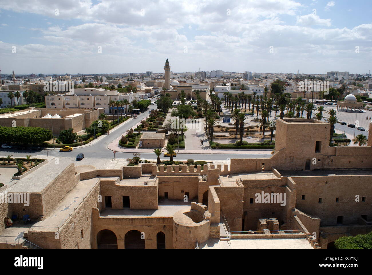 Ribat di Monastir e vista sulla città, Monastir, Tunisia Foto Stock