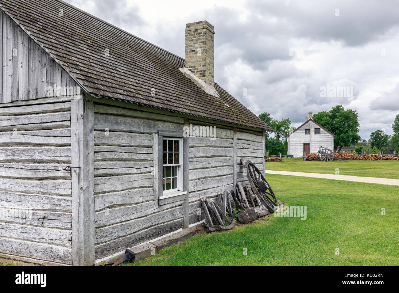 Abbassare Fort Garry National Historic Site, Manitoba, Canada. Foto Stock