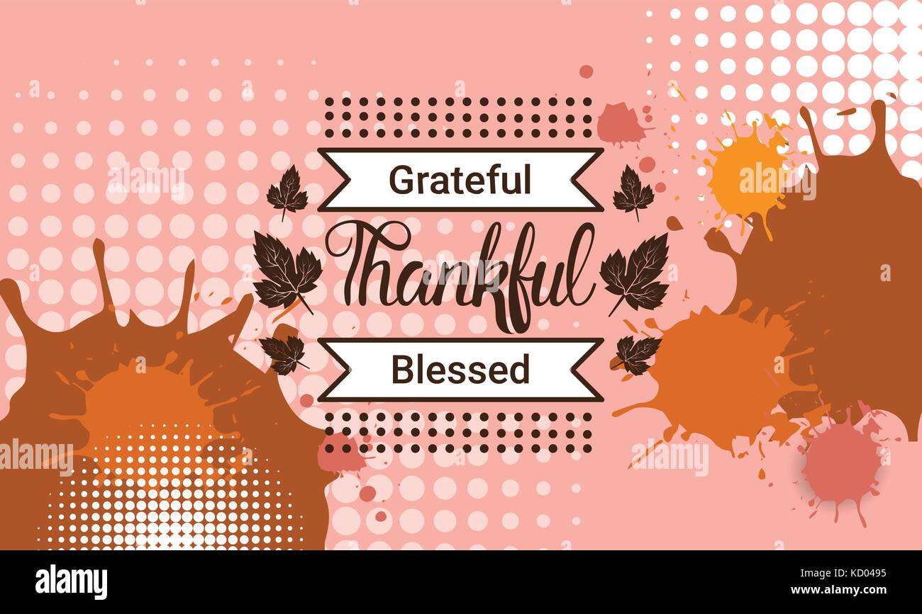 Felice giorno del ringraziamento autunno vacanza tradizionale biglietto di auguri Illustrazione Vettoriale