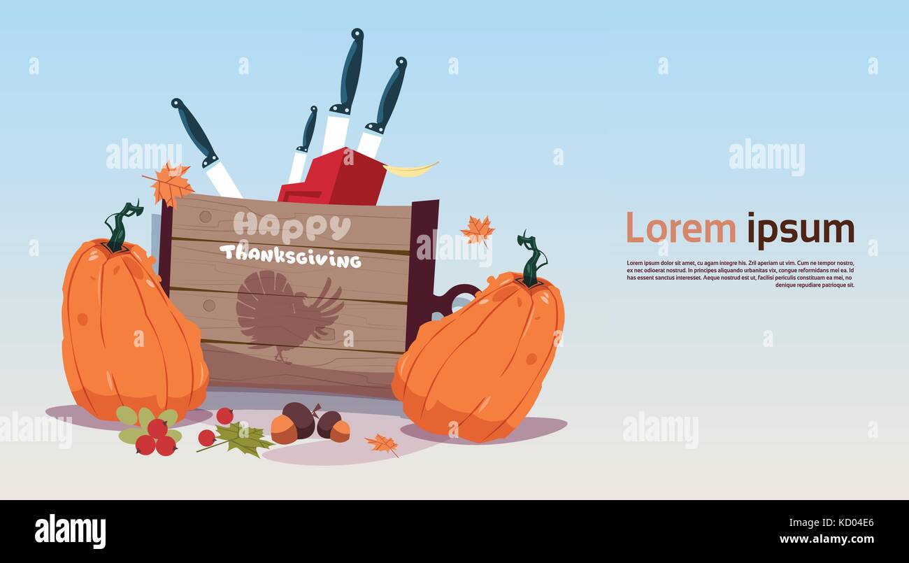 Felice giorno del ringraziamento autunno vendemmia tradizionale concetto di vacanza biglietto di auguri Illustrazione Vettoriale