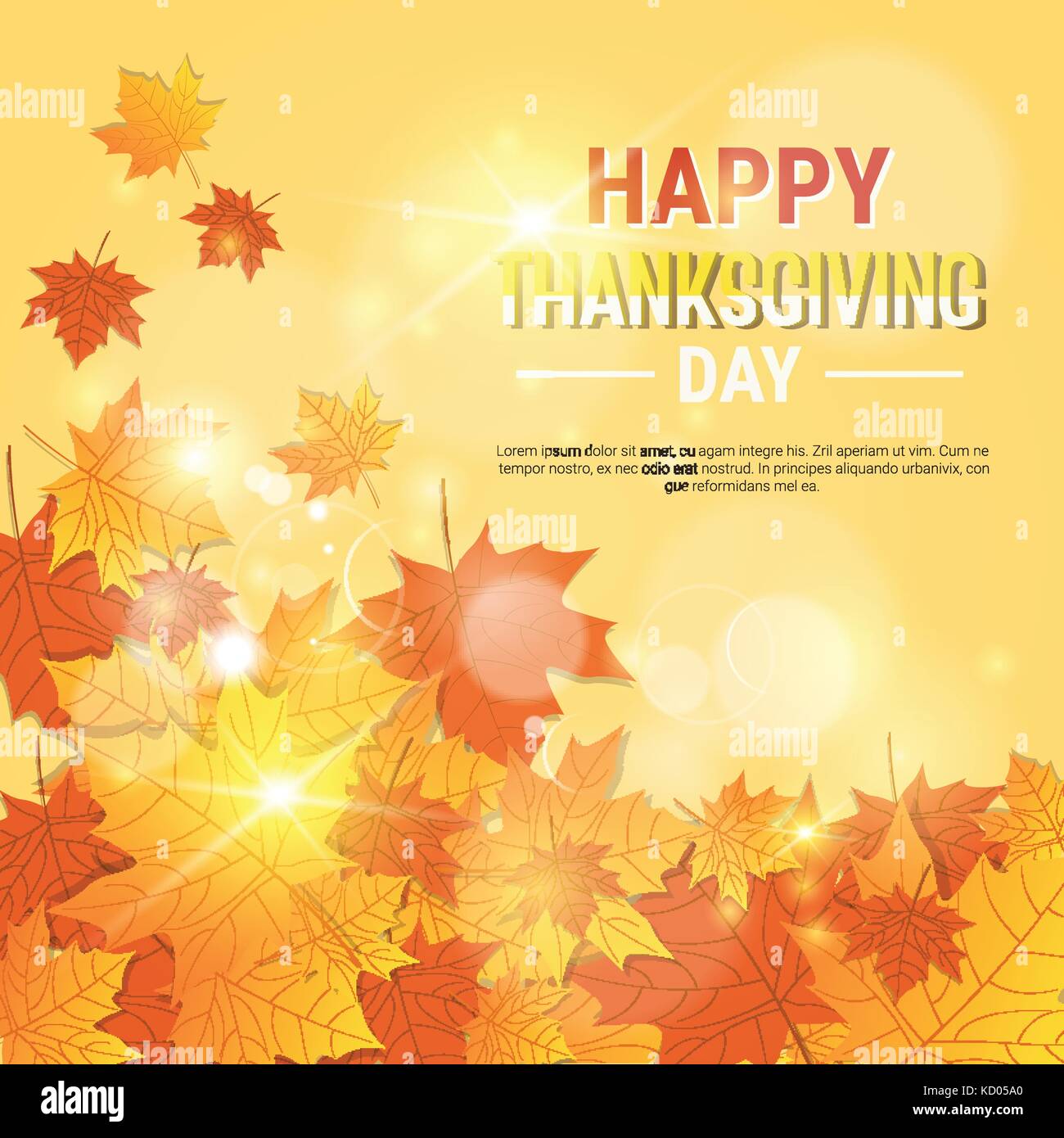 Felice giorno del ringraziamento autunno vacanza tradizionale biglietto di auguri Illustrazione Vettoriale