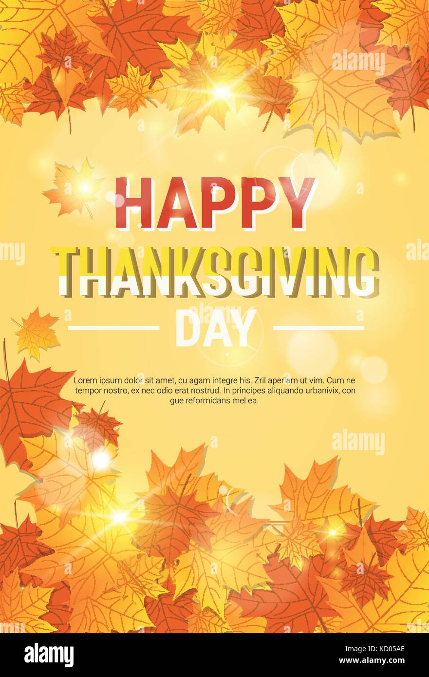 Felice giorno del ringraziamento autunno vacanza tradizionale biglietto di auguri Illustrazione Vettoriale