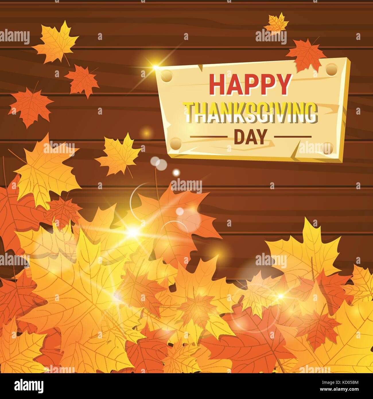 Felice giorno del ringraziamento autunno vacanza tradizionale biglietto di auguri Illustrazione Vettoriale