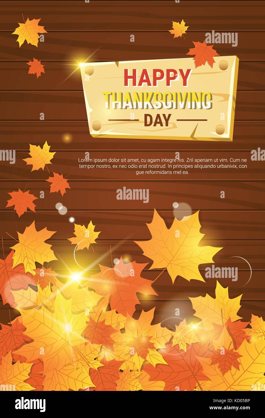 Felice giorno del ringraziamento autunno vacanza tradizionale biglietto di auguri Illustrazione Vettoriale