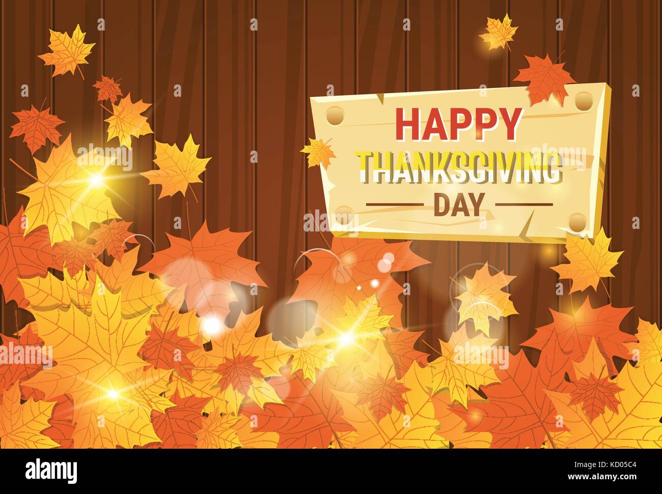 Felice giorno del ringraziamento autunno vacanza tradizionale biglietto di auguri Illustrazione Vettoriale