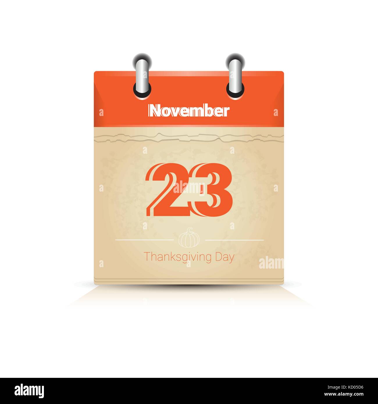23 novembre calendario pagina Giornata del ringraziamento autunno vacanza tradizionale Illustrazione Vettoriale