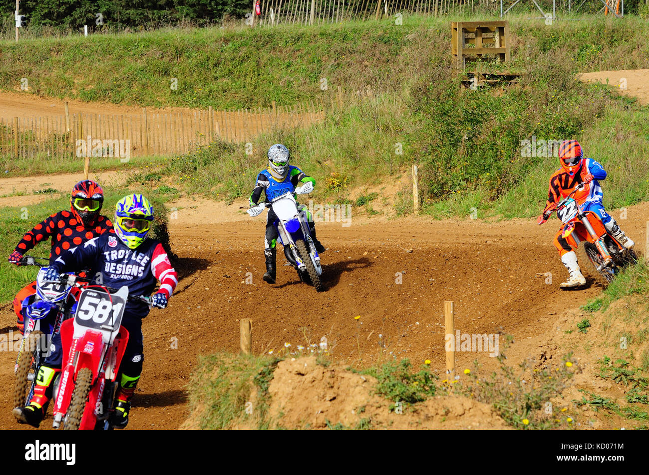 Il motocross in azione Foto Stock