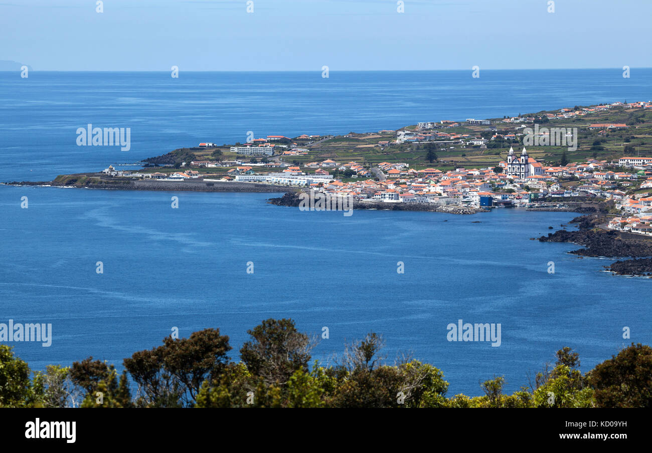 Vista dal monte brasil a sao mateus, south coast, l'isola di Terceira, Azzorre, Portogallo Foto Stock