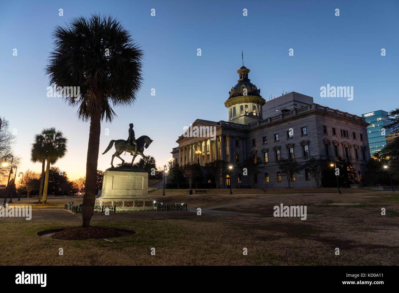 Capitol e Palmettopalme, Columbia, Carolina del Sud, Stati Uniti Foto Stock