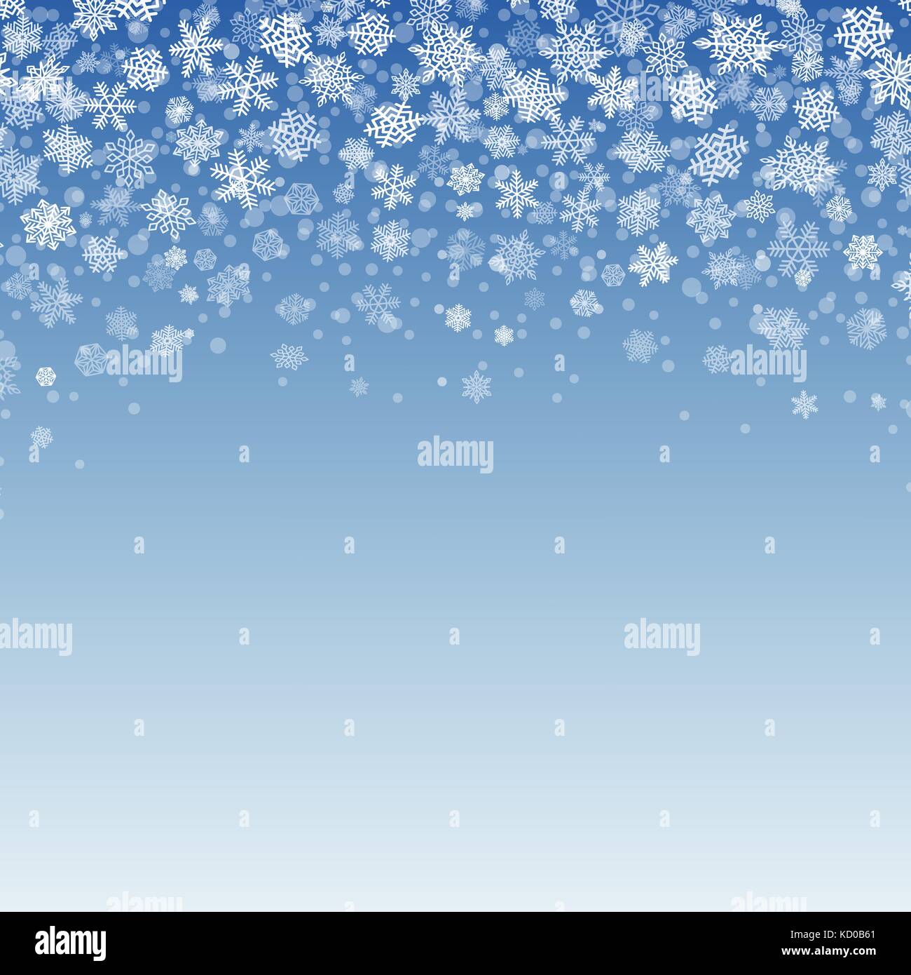 I fiocchi di neve caduta su sfondo blu Illustrazione Vettoriale