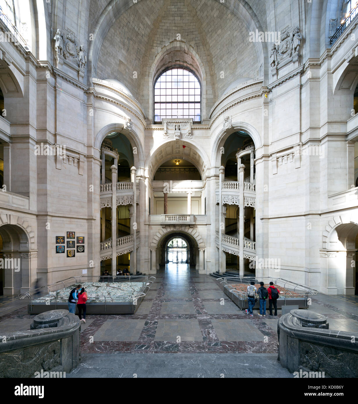 Nuovo municipio di vista interna del municipio, foyer, Hannover, Bassa Sassonia, Germania Foto Stock