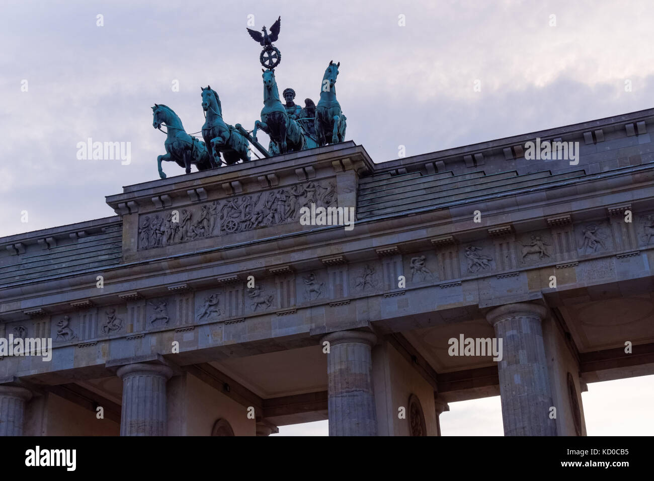 La Porta di Brandeburgo a Berlino, Germania Foto Stock