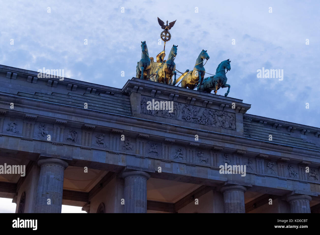 La Porta di Brandeburgo a Berlino, Germania Foto Stock