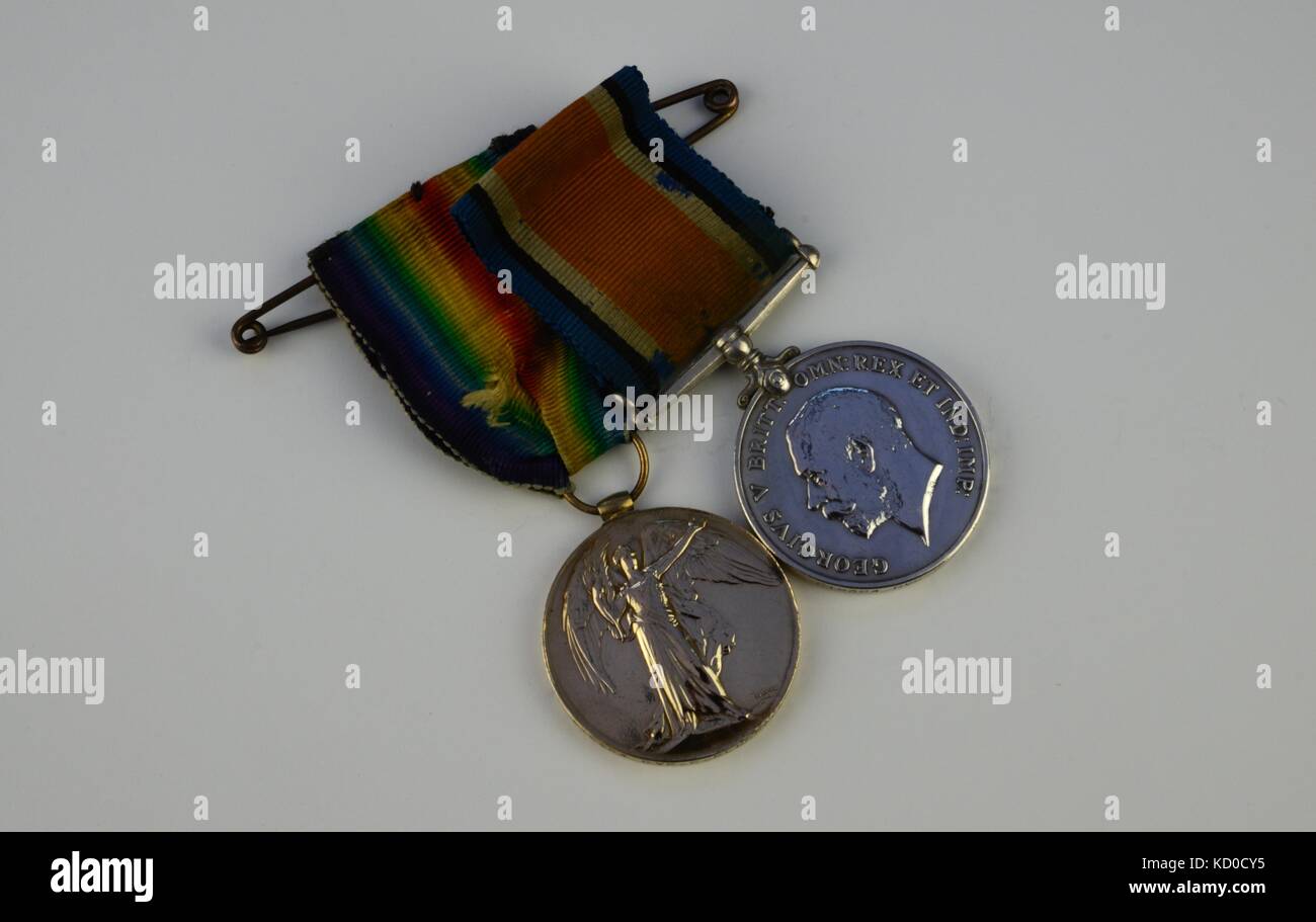 Ww1 britannico medaglie di guerra Foto Stock