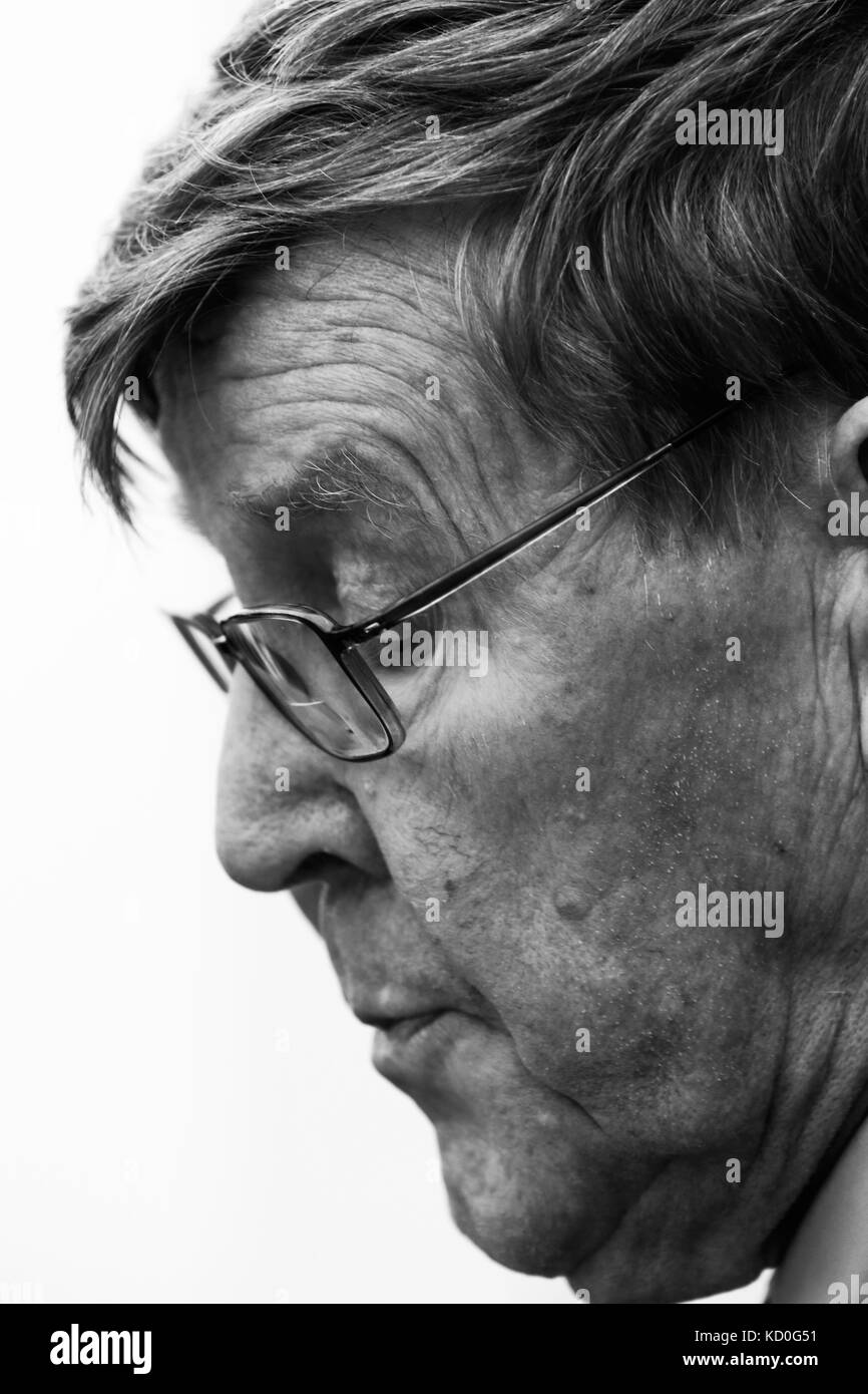 Alan Bennett il drammaturgo britannico, sceneggiatore, attore e autore - Domenica 8 ottobre 2017. Foto di Antony Thompson - Mille parola Supporti Foto Stock