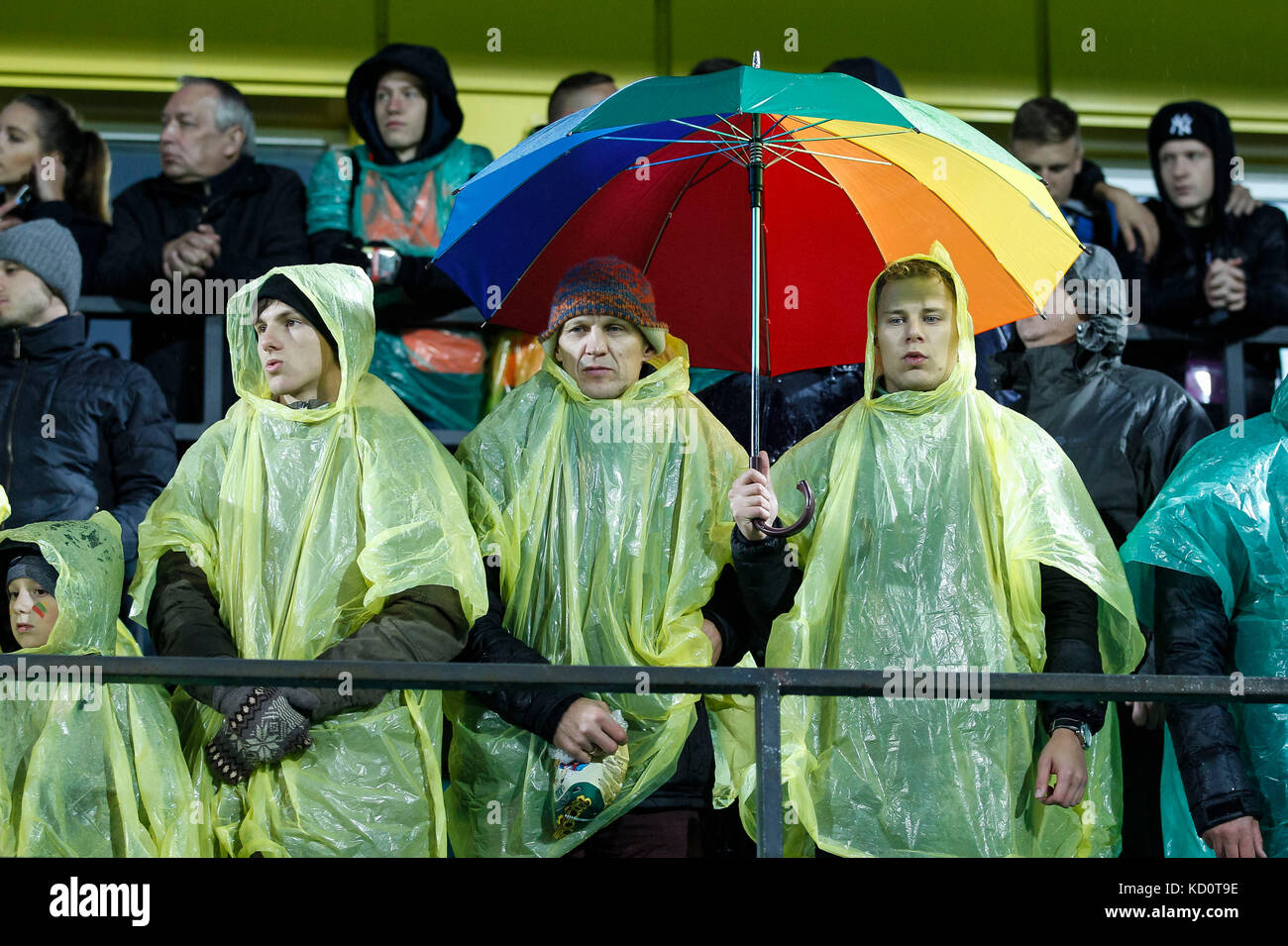 Vilnius, Lituania. 8 Ott, 2017. La lituania tifosi durante la Coppa del Mondo FIFA 2018 qualifica del gruppo f corrispondenza tra la Lituania e Inghilterra a lff stadium dell'8 ottobre 2017 a Vilnius, in Lituania. . Credit: immagini di phc/alamy live news Foto Stock