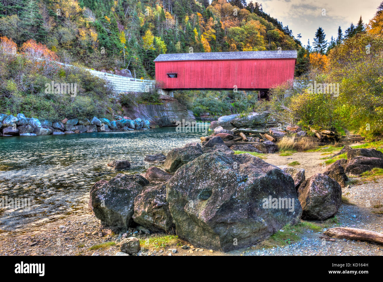 Punto wolfe ponte coperto, fundy national park, New Brunswick, Canada Foto Stock