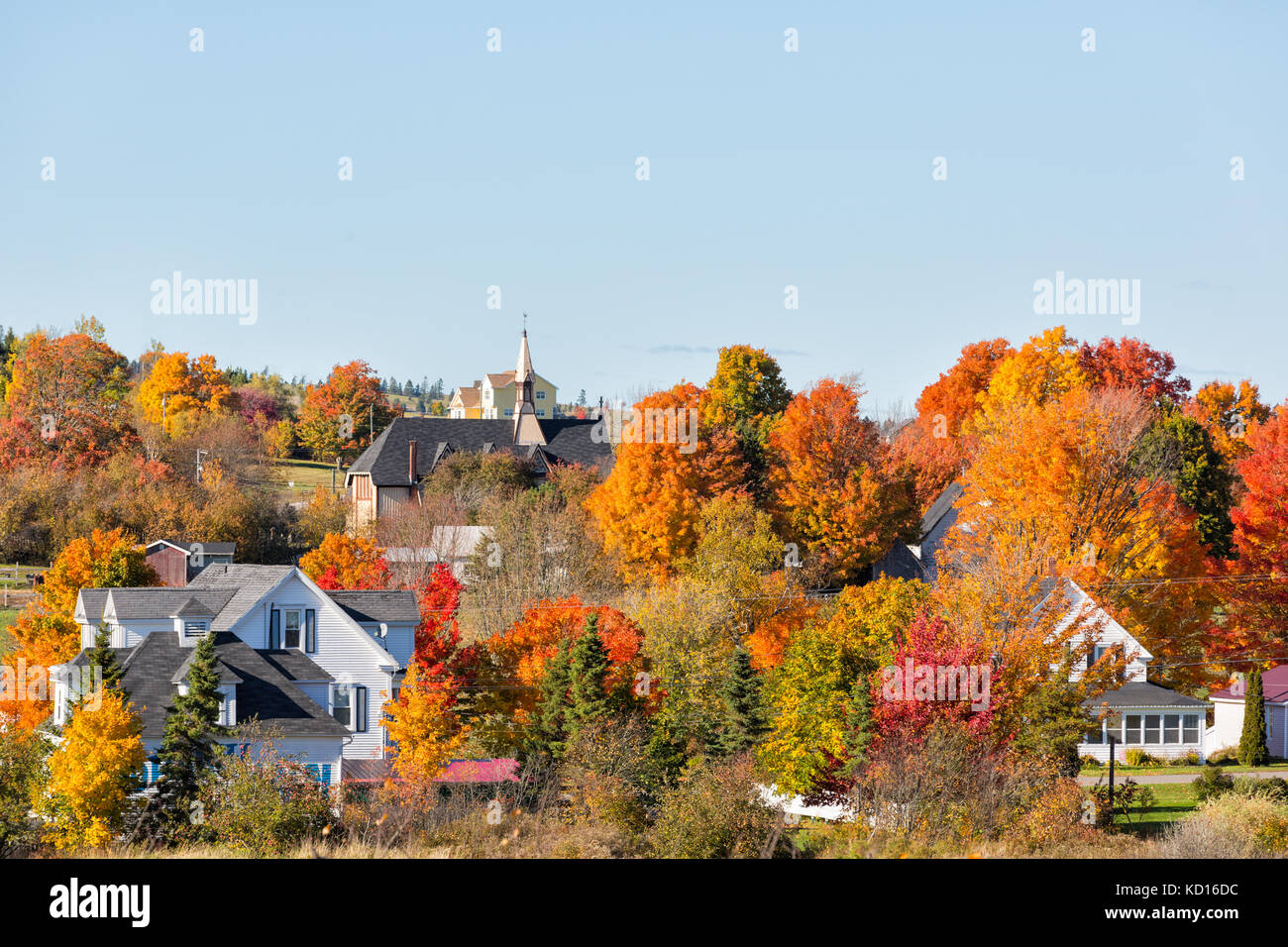 I colori dell'autunno, villaggio di norton, kings County, New Brunswick, Canada Foto Stock