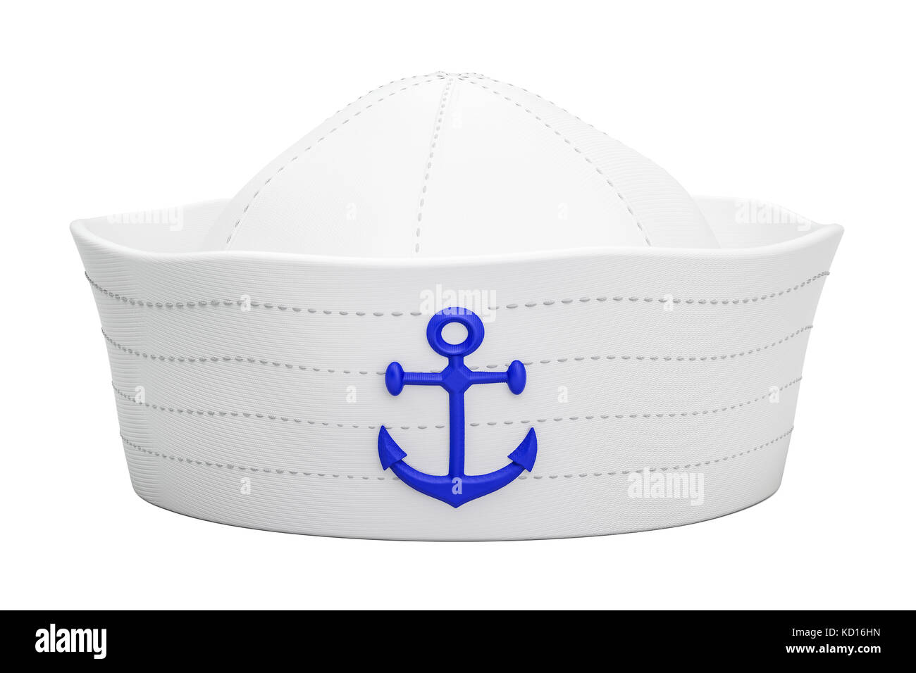 Navy sailor hat con ancoraggio, 3D rendering isolati su sfondo bianco Foto Stock
