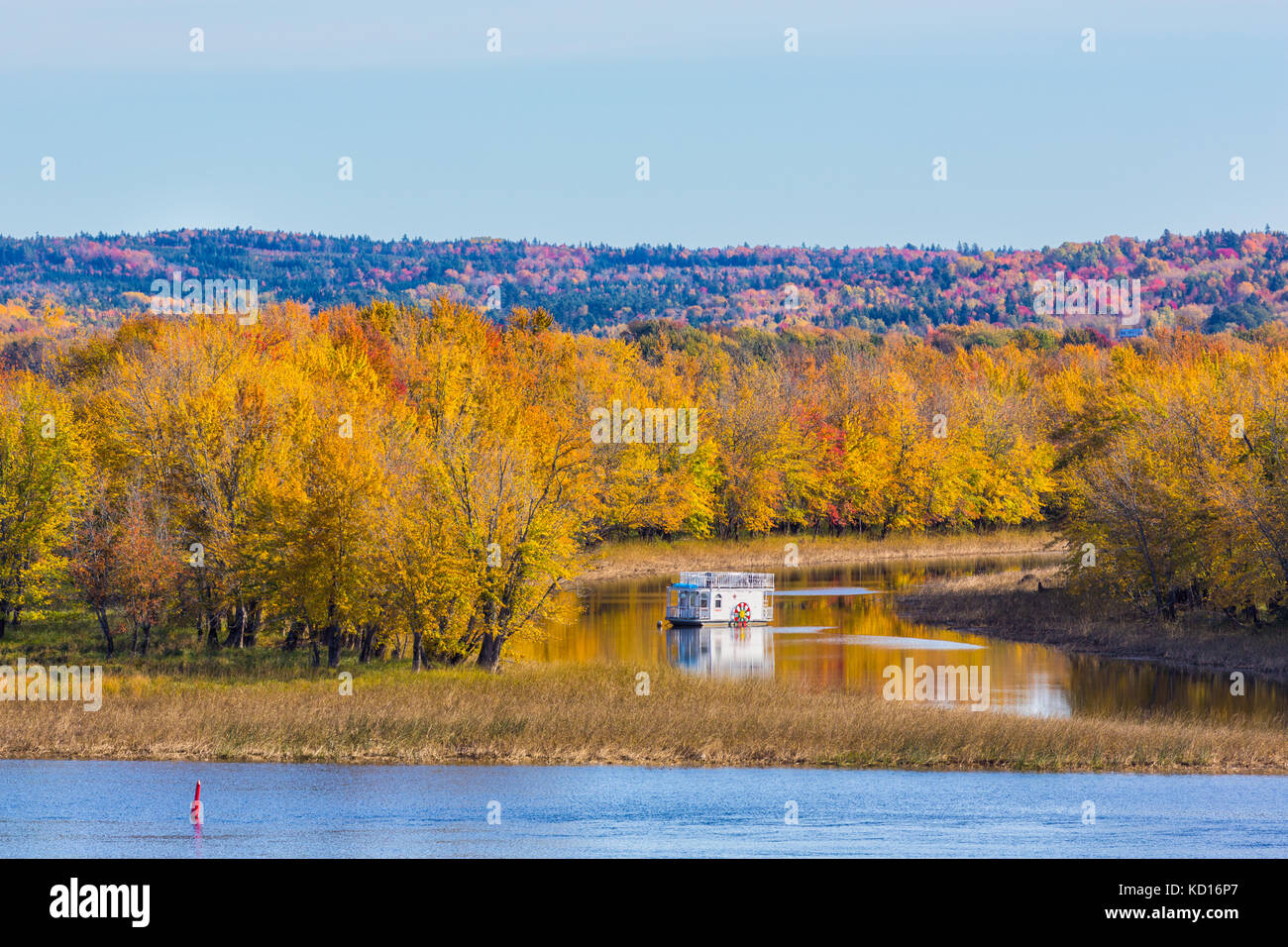 Houseboat, fiume Saint John, gagetown, New Brunswick, Canada Foto Stock
