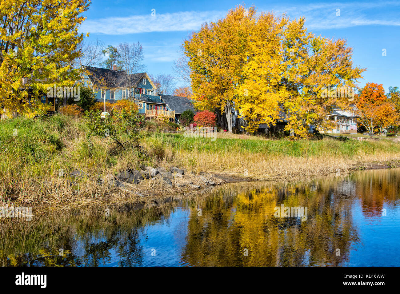 Gagetown waterfront, fiume Saint John, New Brunswick, Canada Foto Stock