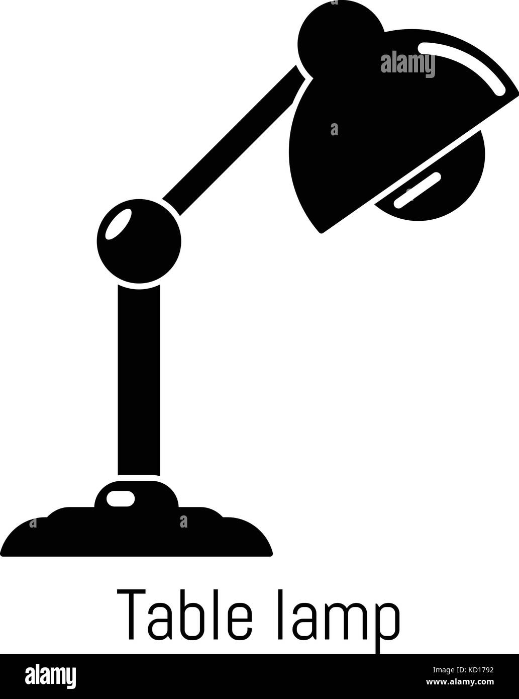 Lampada da tavolo icona, semplice stile nero Illustrazione Vettoriale