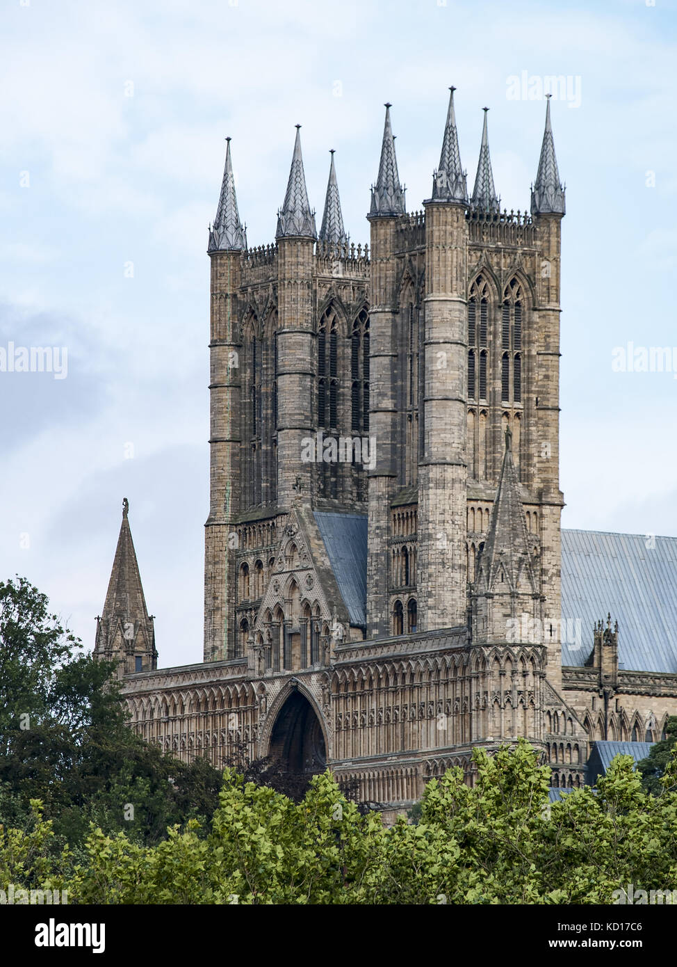 Cattedrale di Lincoln - fronte ovest Foto Stock