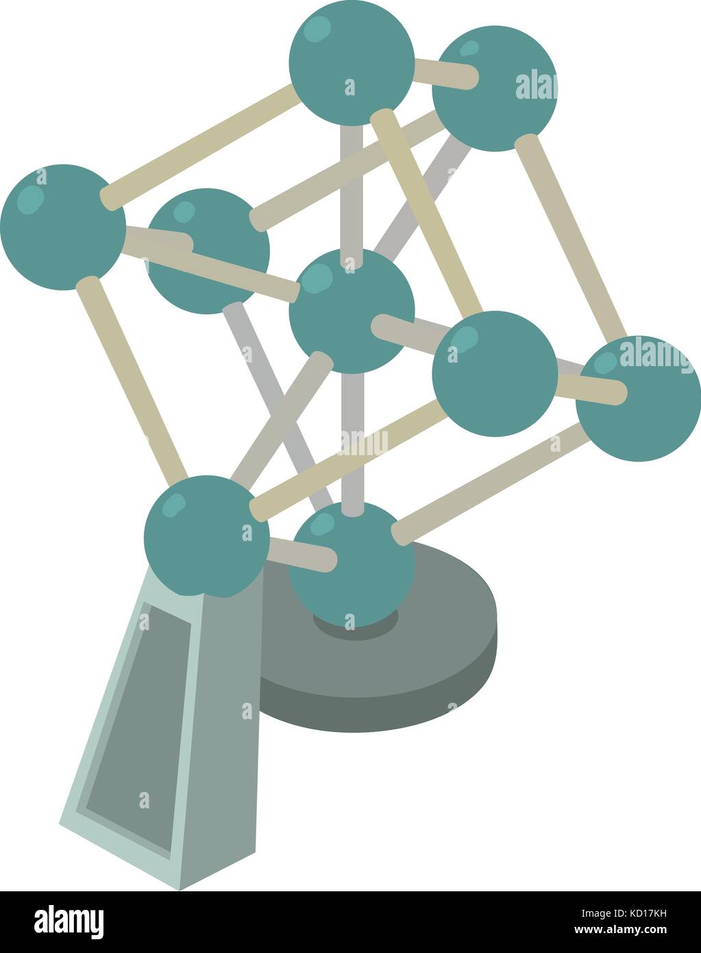 Icona di atomium isometrica 3d style Illustrazione Vettoriale