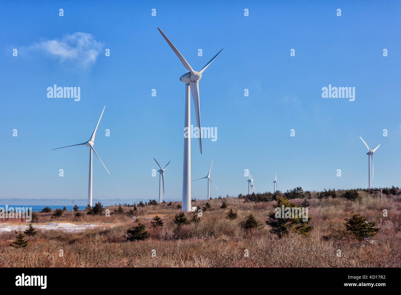 Le turbine eoliche nuovi waterford/lingan, Cape Breton, Nova Scotia, Canada Foto Stock