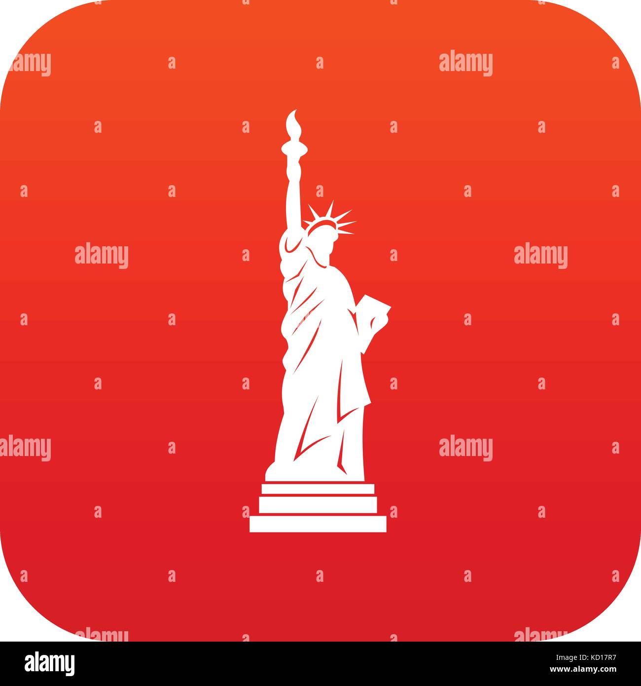 Statua della Libertà icona rossa digitale Illustrazione Vettoriale