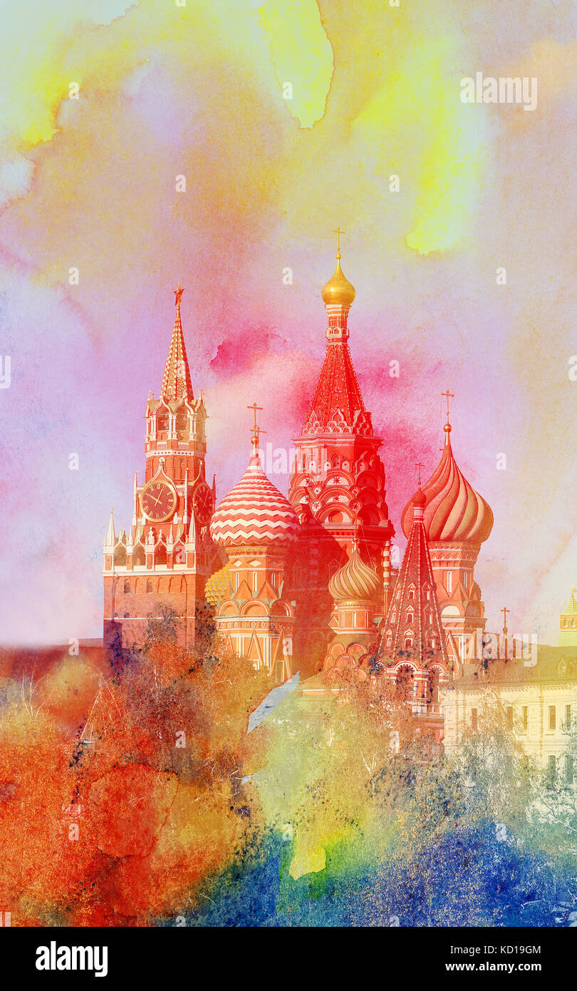 Foto di un miracolo vista di san Basilio nella cattedrale di Mosca Foto Stock