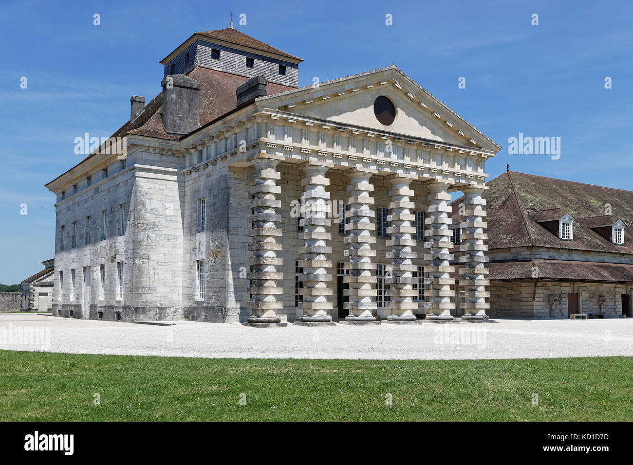 Casa del Direttore a Saline Royale (Saline reali) ad Arc-et-Senans, Francia. Foto Stock