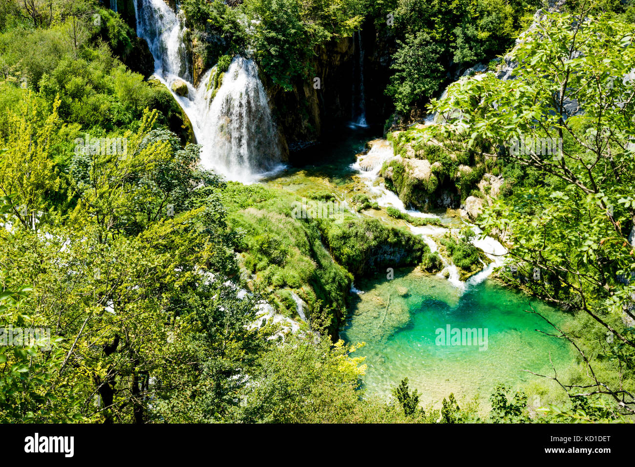 La cascata nel parco nazionale della Croazia Foto Stock