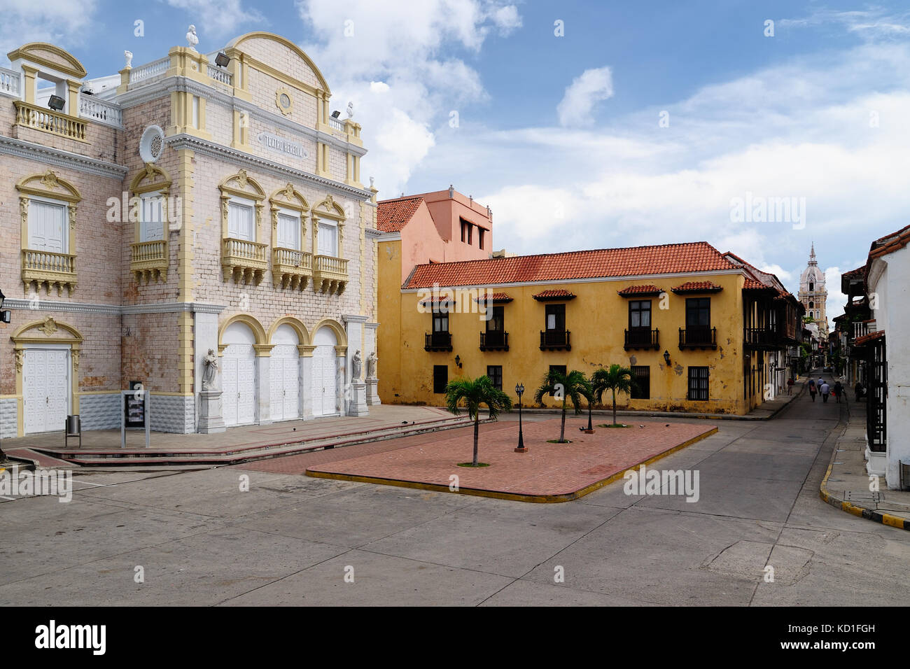 Cartagena - La città coloniale in Colombia è un set di beautifllly città, ricco di monumenti storici e tesori architettonici. Foto Stock