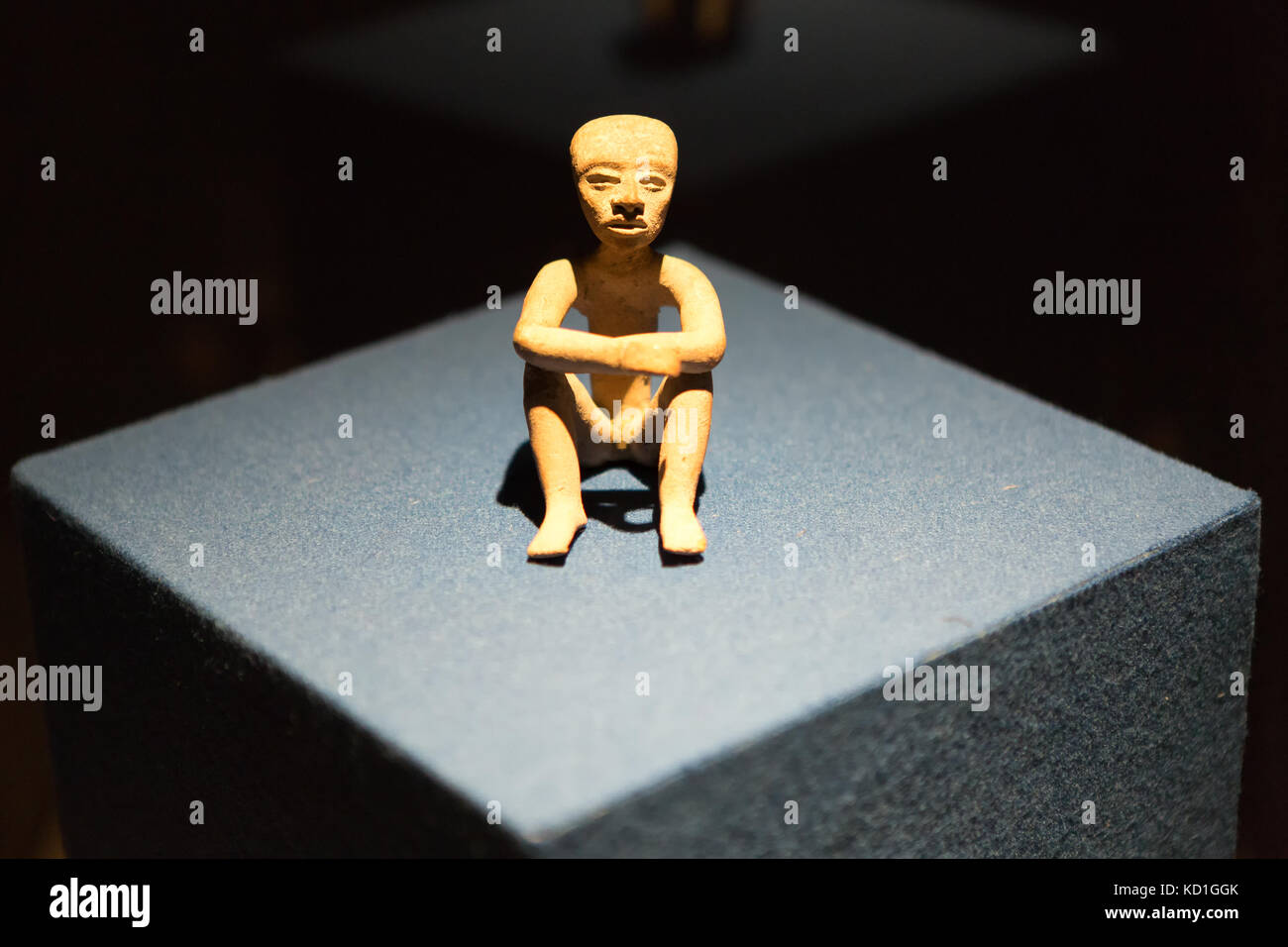 Antica statua azteca di Teotihuacan sito archeologico in Messico Foto Stock