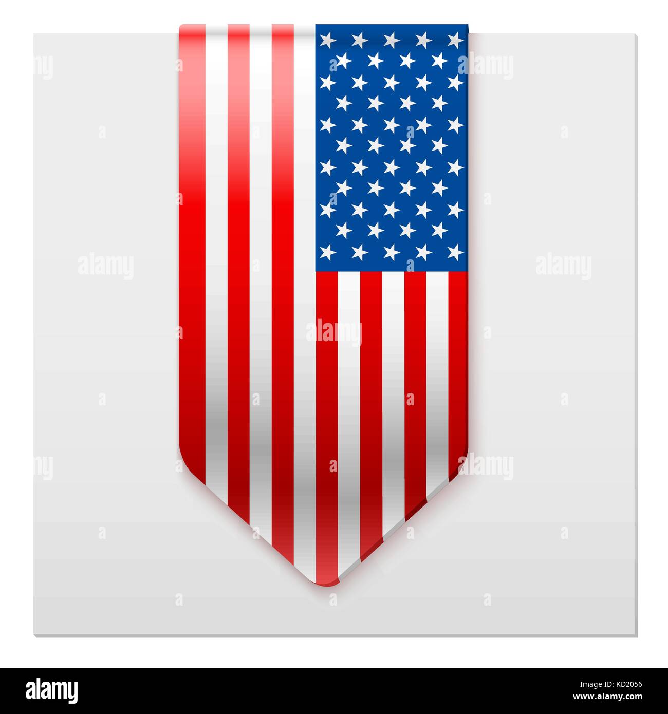 Nastro realistica della bandiera americana. Illustrazione Vettoriale