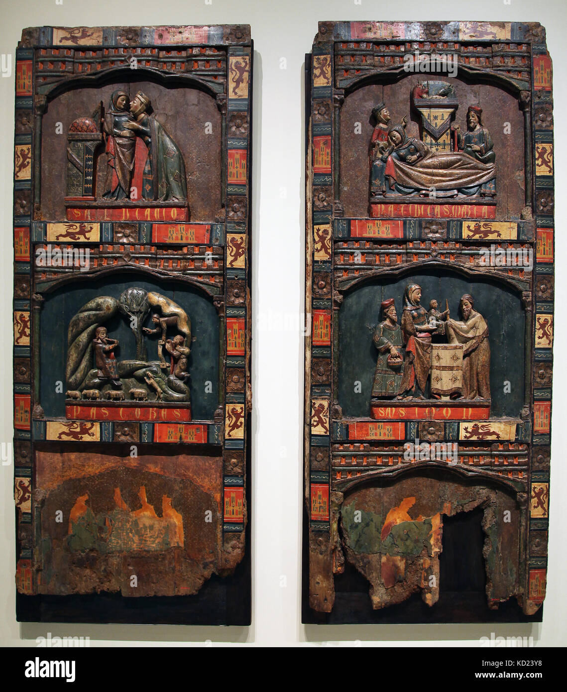 Scomparti da un retablo dell'infanzia di Cristo.la seconda metà del XIII secolo Foto Stock