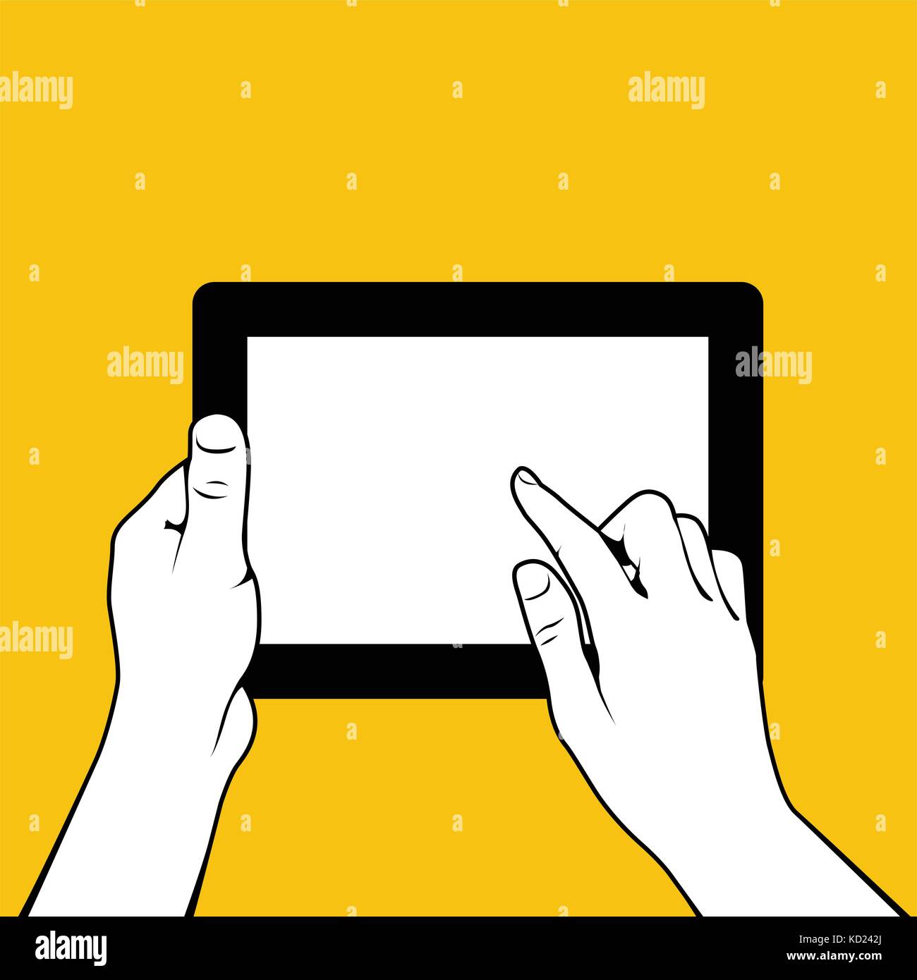 Le mani con i tablet pc - dito touchs screnn Illustrazione Vettoriale