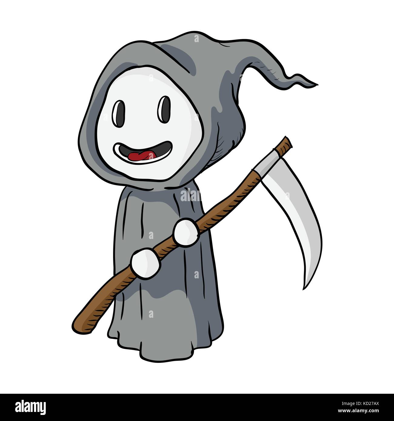 Cartoon halloween morte monster, Grim Reaper-illustrazione vettoriale Illustrazione Vettoriale