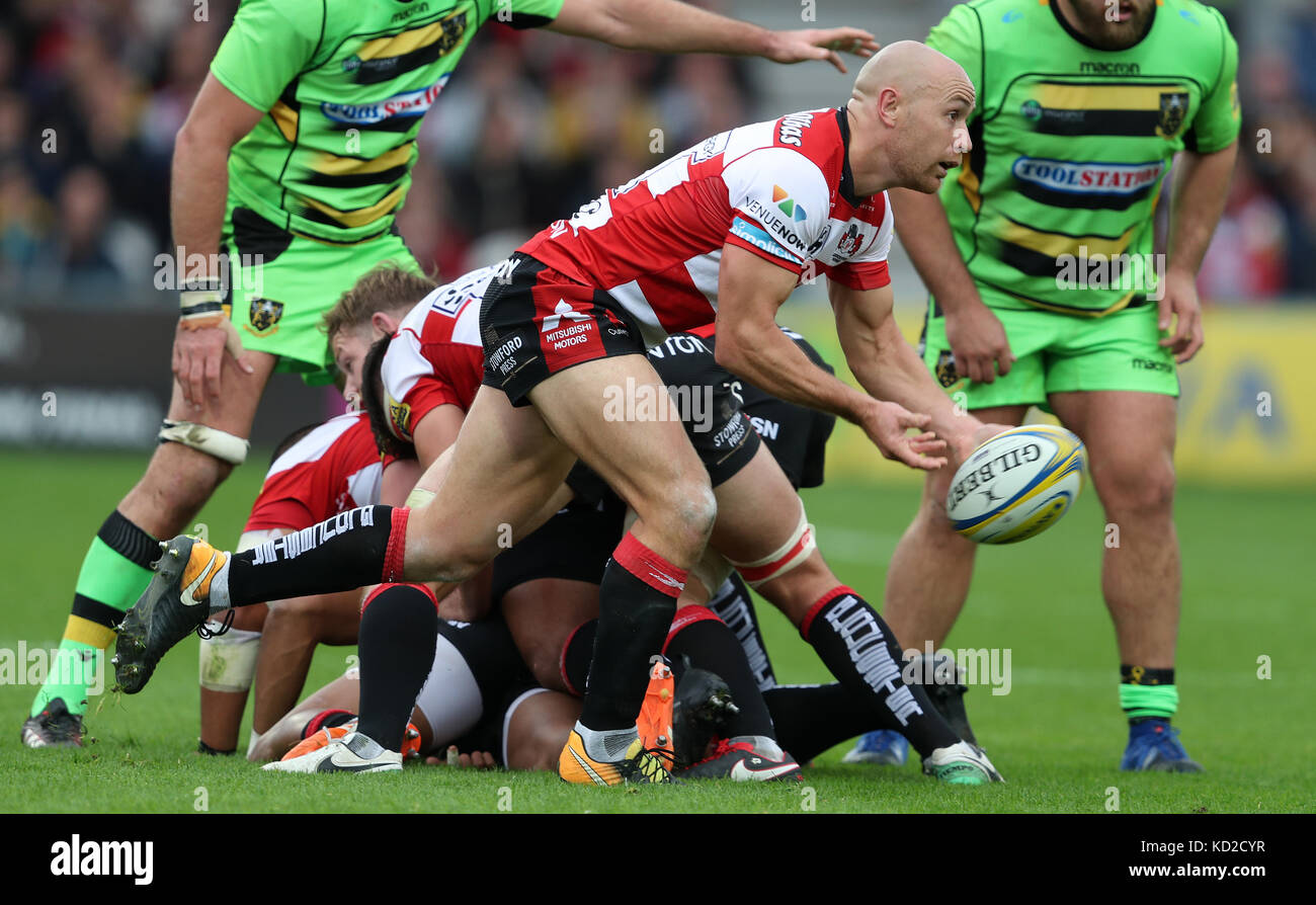 Willi Heinz di Gloucester durante la partita di Aviva Premiership al Kingsholm Stadium di Gloucester Foto Stock