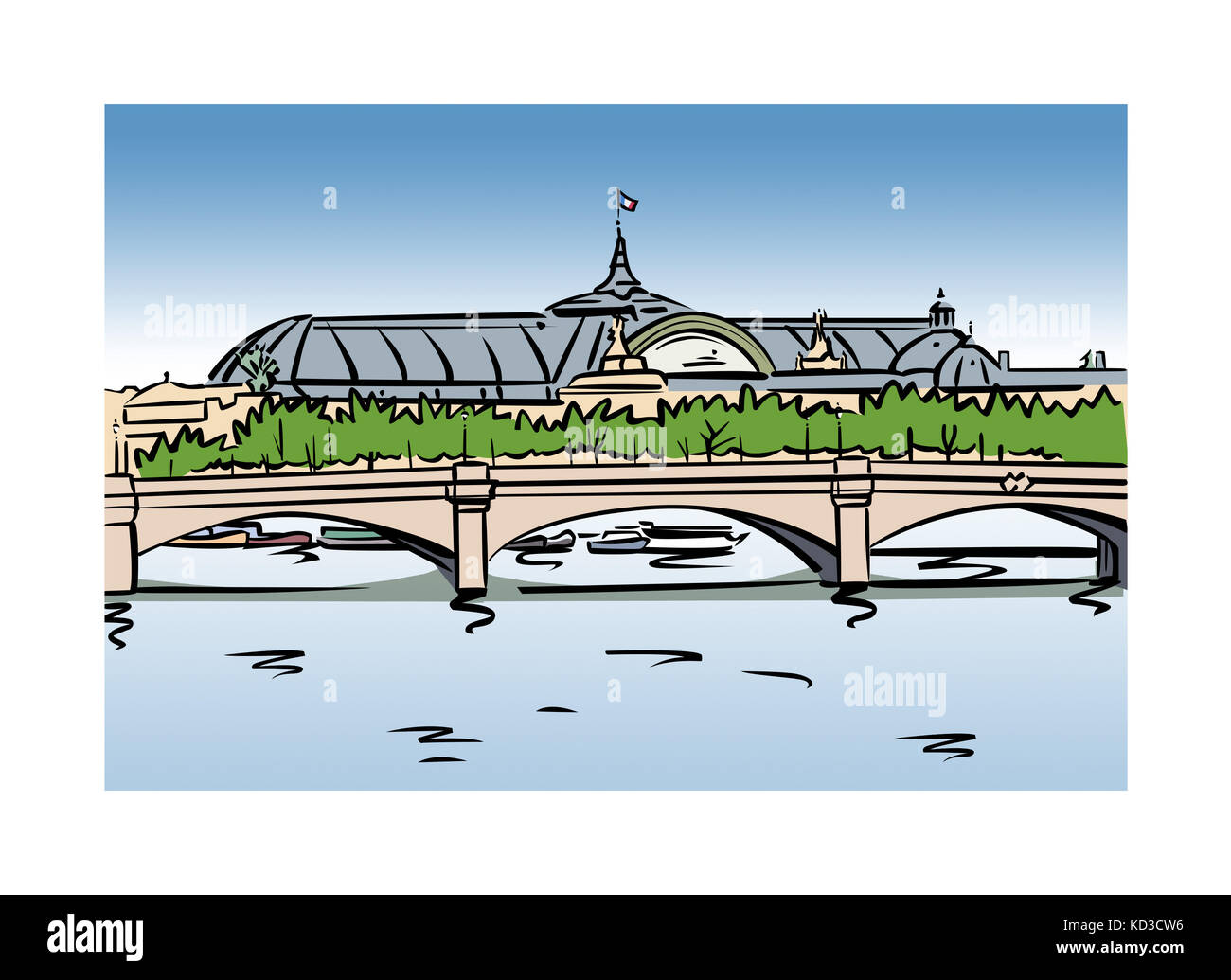 Illustrazione del Grand Palais di Parigi, Francia Foto Stock