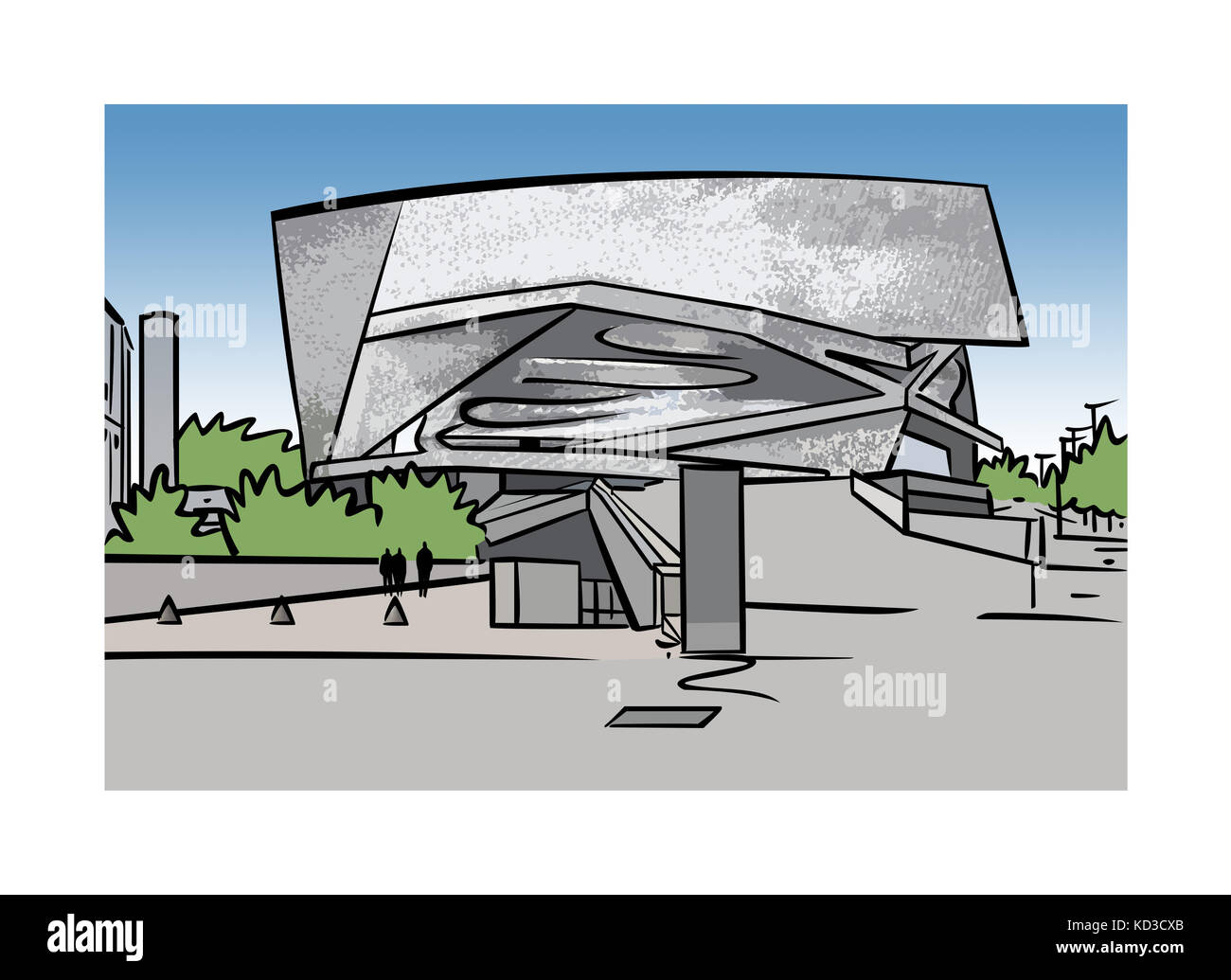 Illustrazione della Philharmonie de Paris a Parigi, Francia Foto Stock