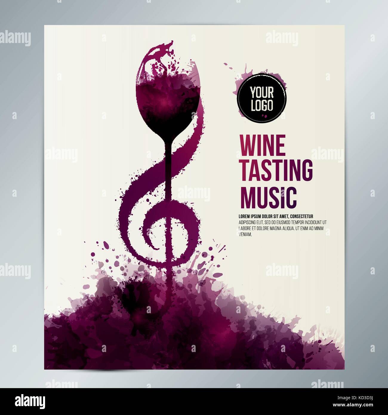 Concetto di idea di vino e musica. i colori e le macchie di vino ... Macchie di vino