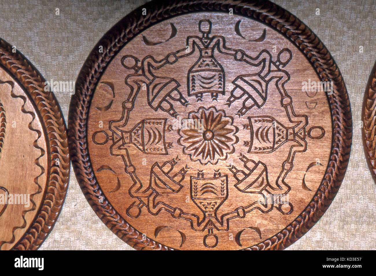 Tipico artigianato del legno in Sardegna Foto Stock