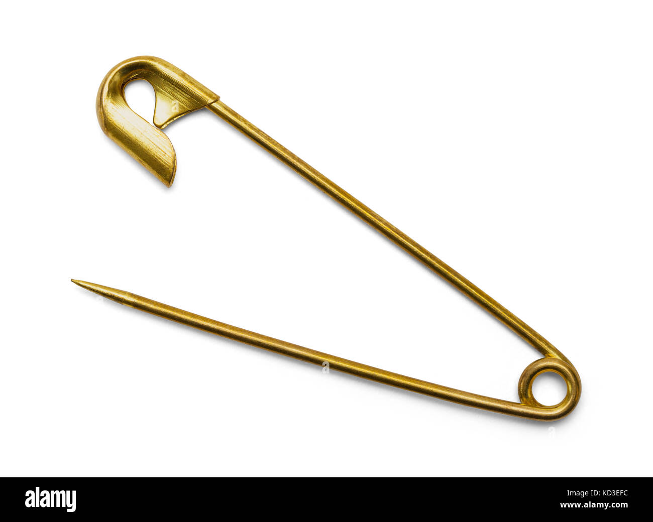 Ottone aprire la spina di sicurezza isolati su uno sfondo bianco. Foto Stock Ottone aprire la spina di sicurezza isolati su uno sfondo bianco. Foto Stock