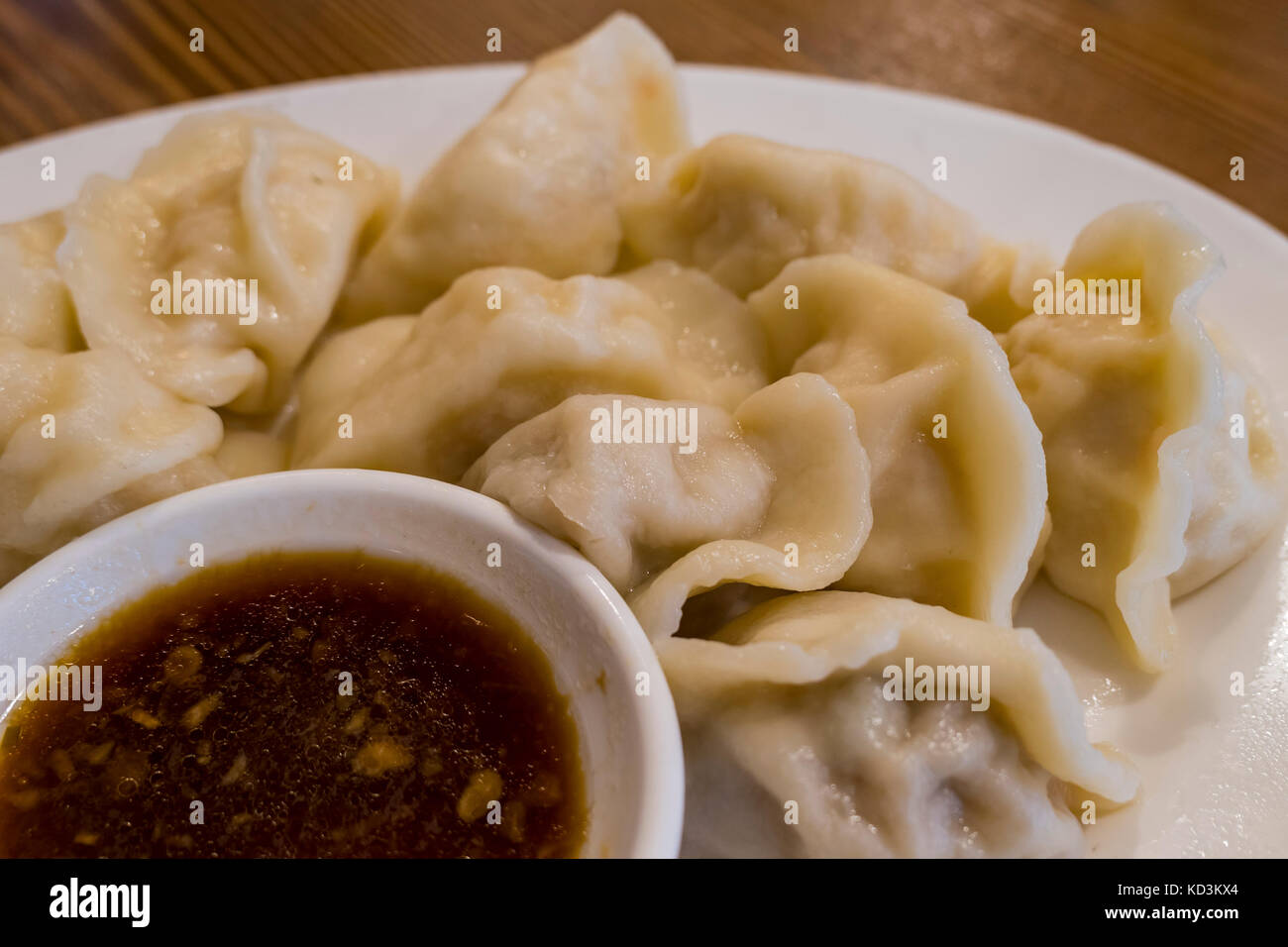 Immagine ravvicinata di un delizioso gamberi bolliti gnocco, abbiamo mangiato a Los Angeles, california, Stati Uniti Foto Stock