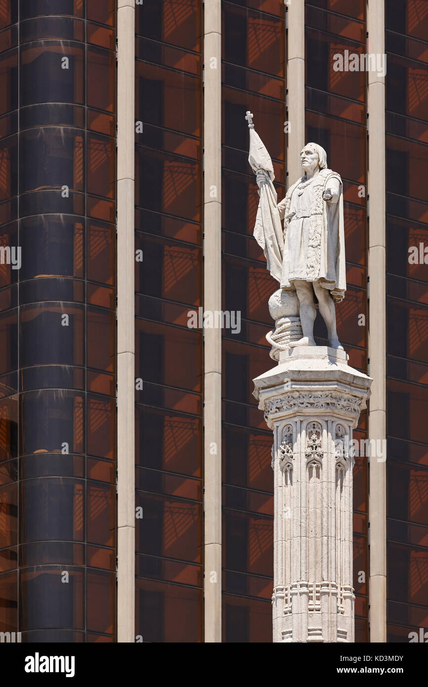 Statua Colon nel centro di madrid. patrimonio spagnolo. urban. landmark. Spagna Foto Stock