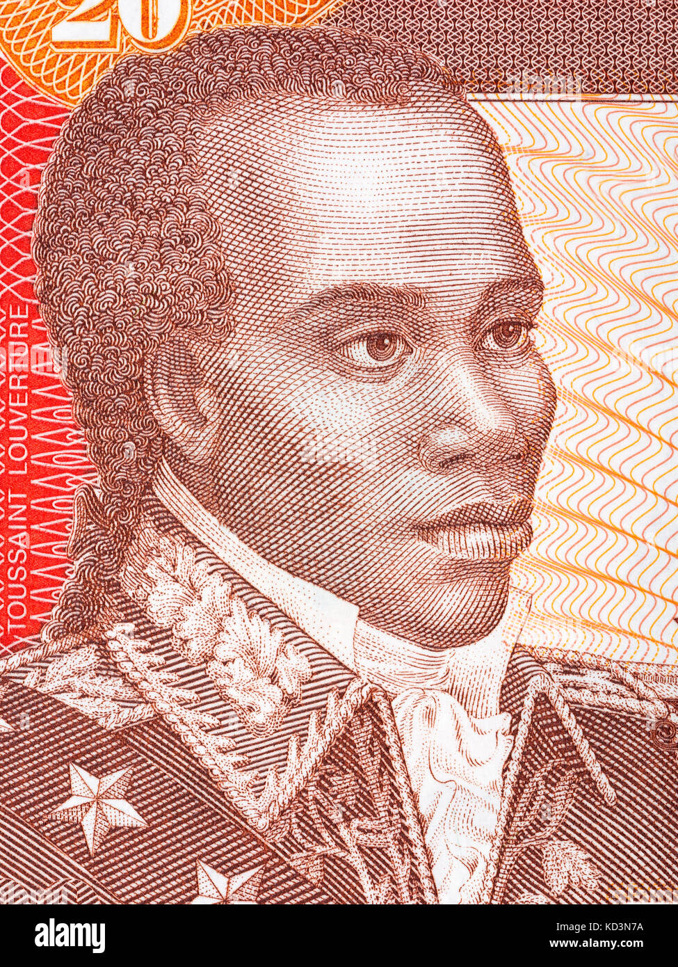 Toussaint Louverture ritratto dal denaro di Haiti Foto Stock