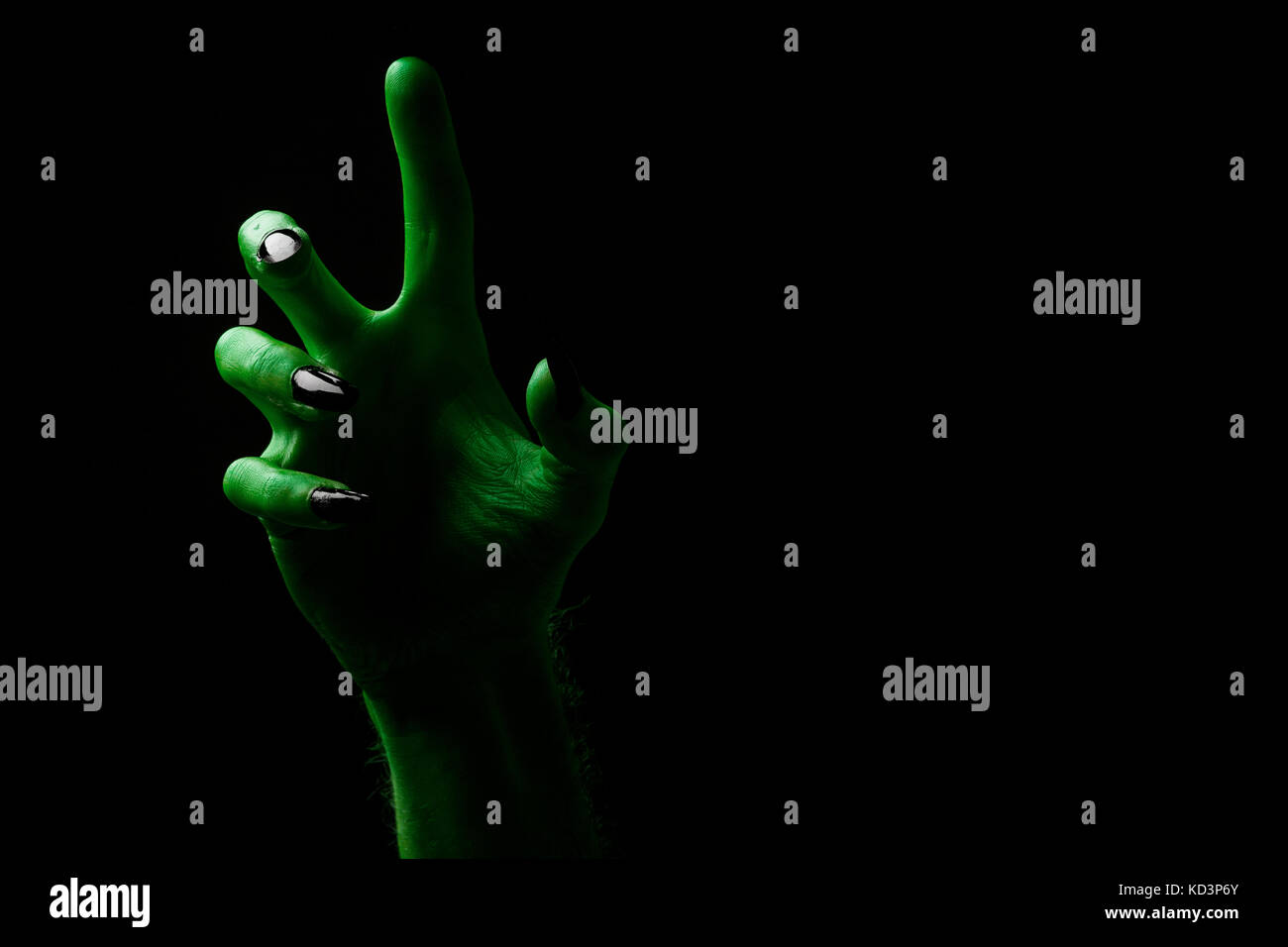 Halloween streghe verdi o zombie mano monster Foto Stock
