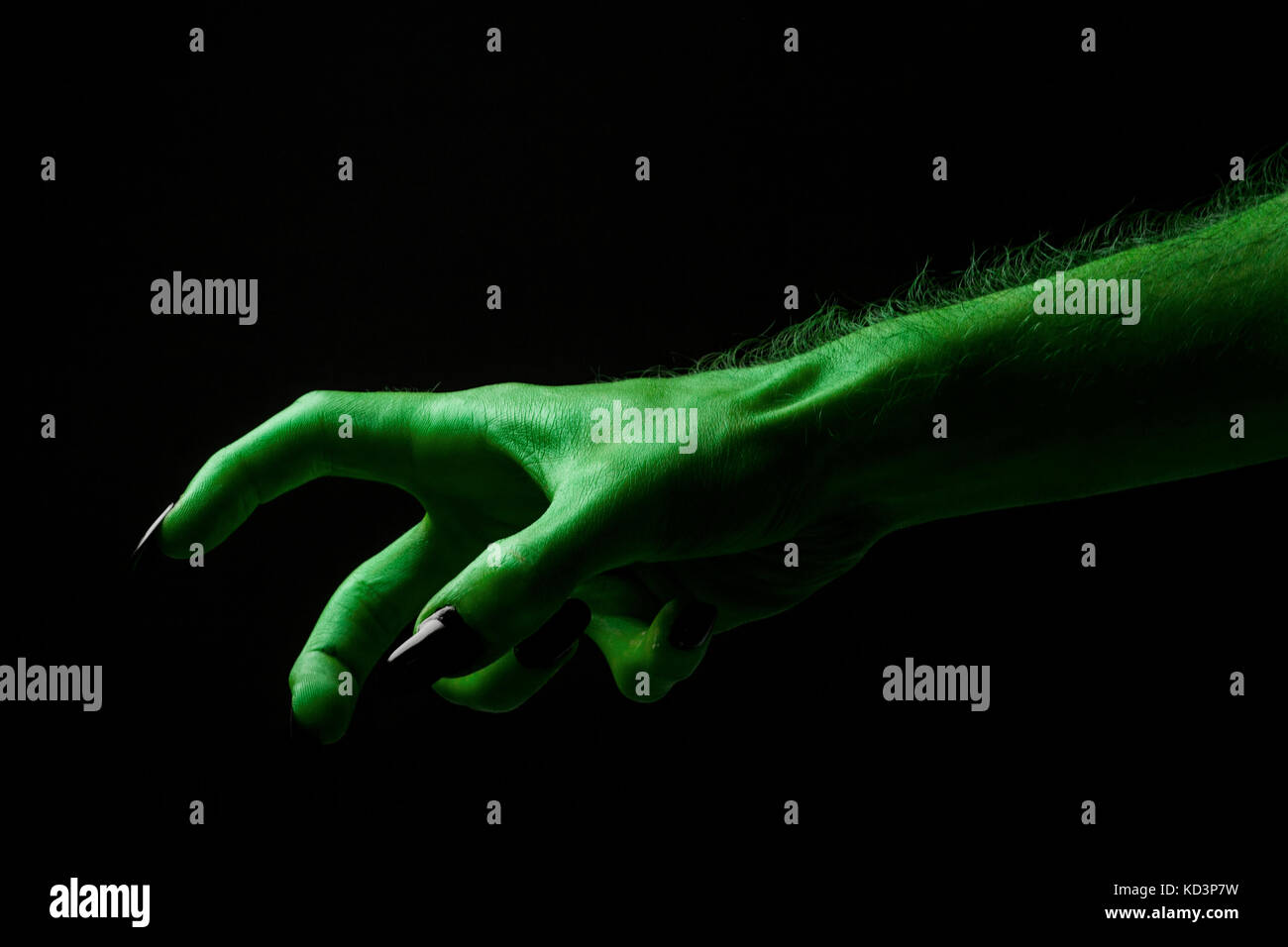 Halloween streghe verdi o zombie mano monster Foto Stock